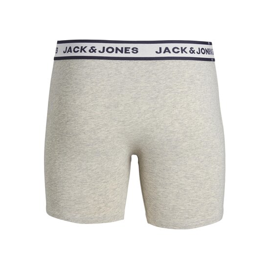 Jack & Jones Jack & Jones Men's Boxer Shorts Long Leg JACSOLID Boxer Briefs 3-Pack Grey/White/Blue