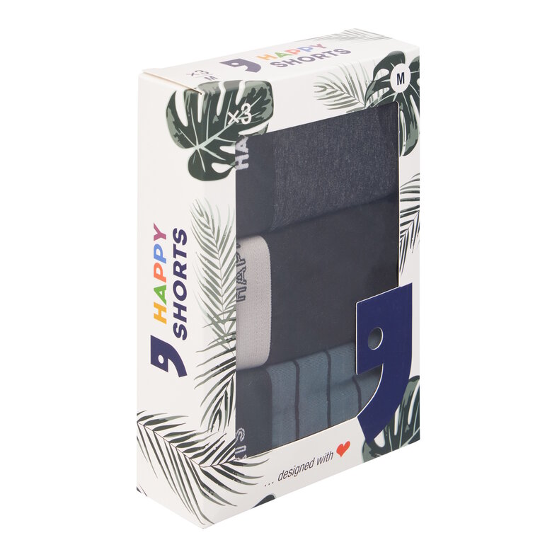 Happy Shorts Happy Shorts 3-Pack Boxer Shorts Men D923 Stripes Print