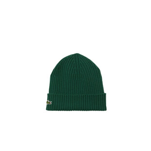 Lacoste Beanie Geribbelde Dames Heren Muts Wol Groen RB0001