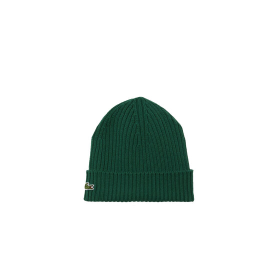 Lacoste Lacoste Beanie Ribbed Ladies Men's Hat Green Wool