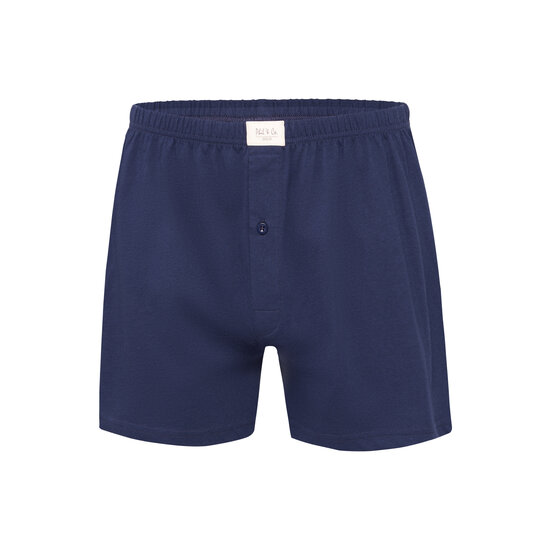 Phil & Co Phil & Co Wide Boxer Shorts Jersey Stretch Solid Navy Blue 3-Pack