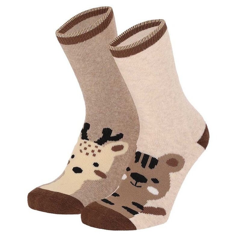 Apollo Apollo House Socks Girls Child 4-Pack Animal Print Non-Slip