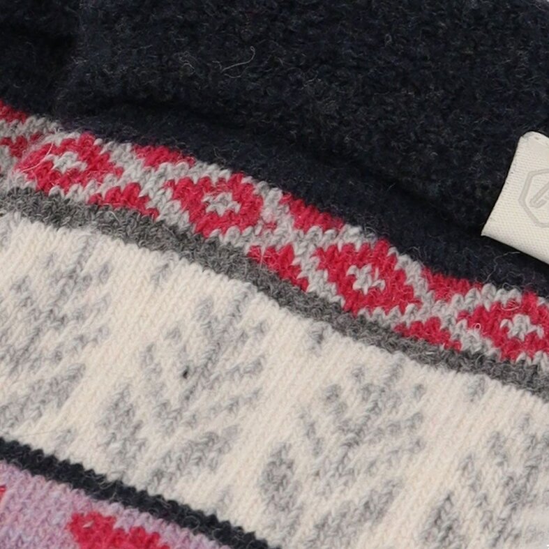 Apollo Apollo Dames Wollen Huissokken Roze Met IJssterren