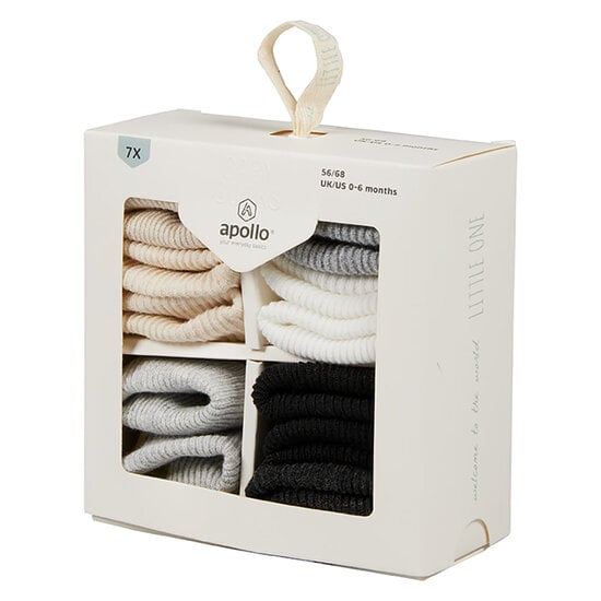 Apollo Apollo Baby Socks Basic Socks Boys & Girls Gift Box 7-Pack