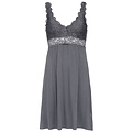 By Louise By Louise Slipdress Dames Nachthemd Met Kant Donkergrijs