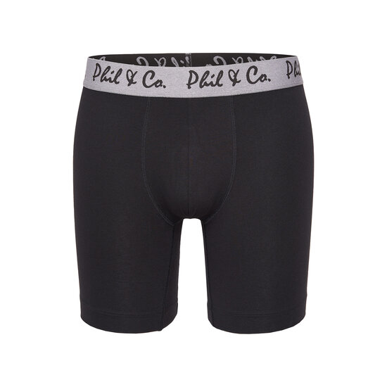 Phil & Co Phil & Co Boxer Shorts Men's Long-Pipe Boxer Briefs 3-Pack Black