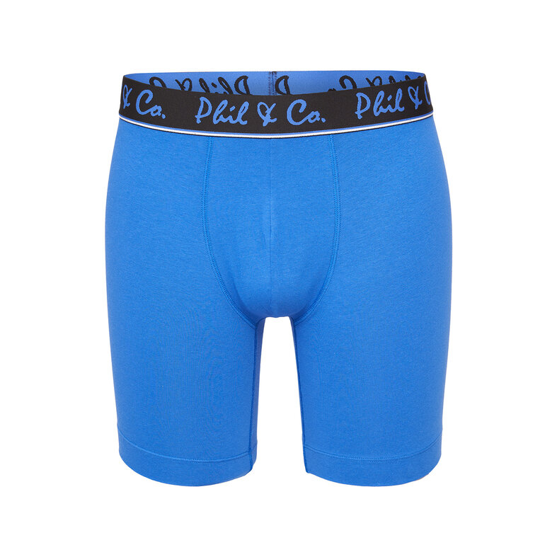 Phil & Co Phil & Co Boxershorts Heren Met Lange Pijpen Boxer Briefs 3-Pack Zwart / Blauw