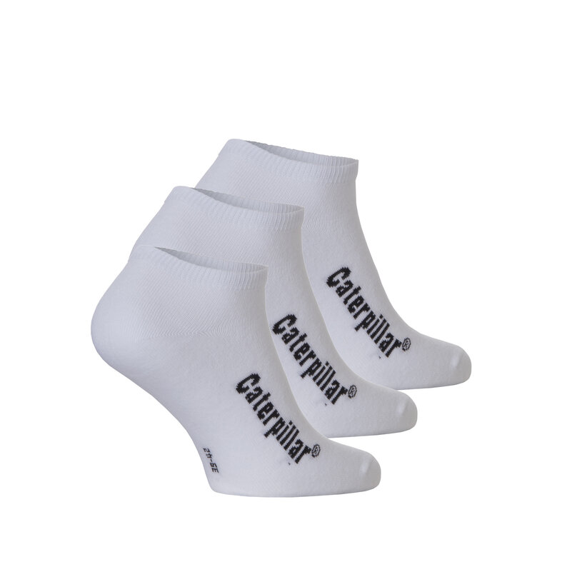 Cat Caterpillar Sneaker Socks Men White 3-Pack