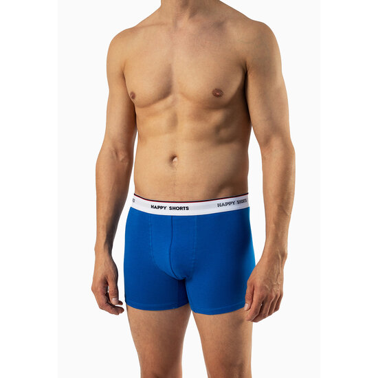 Happy Shorts Happy Shorts Boxer Shorts Men Multipack 6-Pack Plain/Striped Blue