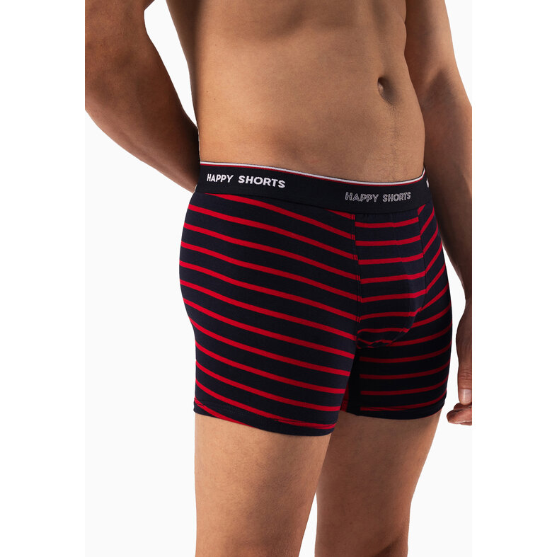 Happy Shorts Happy Shorts Boxershorts Heren Multipack 6-Pack Effen / Gestreept Blauw