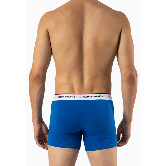 Happy Shorts Happy Shorts Boxer Shorts Men Multipack 6-Pack Plain/Striped Blue