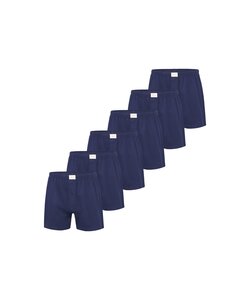 Phil & Co Wijde Boxershorts Jersey Stretch Effen Navy Blauw 6-Pack