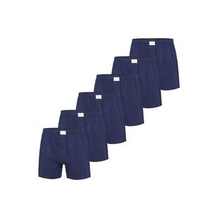 Phil & Co Wide Boxer Shorts Jersey Stretch Solid Navy Blue 6-Pack