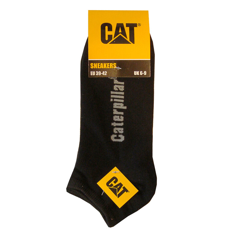 Cat Caterpillar Sneaker Socks Men Black 3-Pack