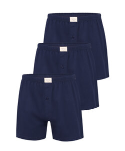 Phil & Co Wijde Boxershorts Jersey Stretch Effen Navy Blauw 3-Pack