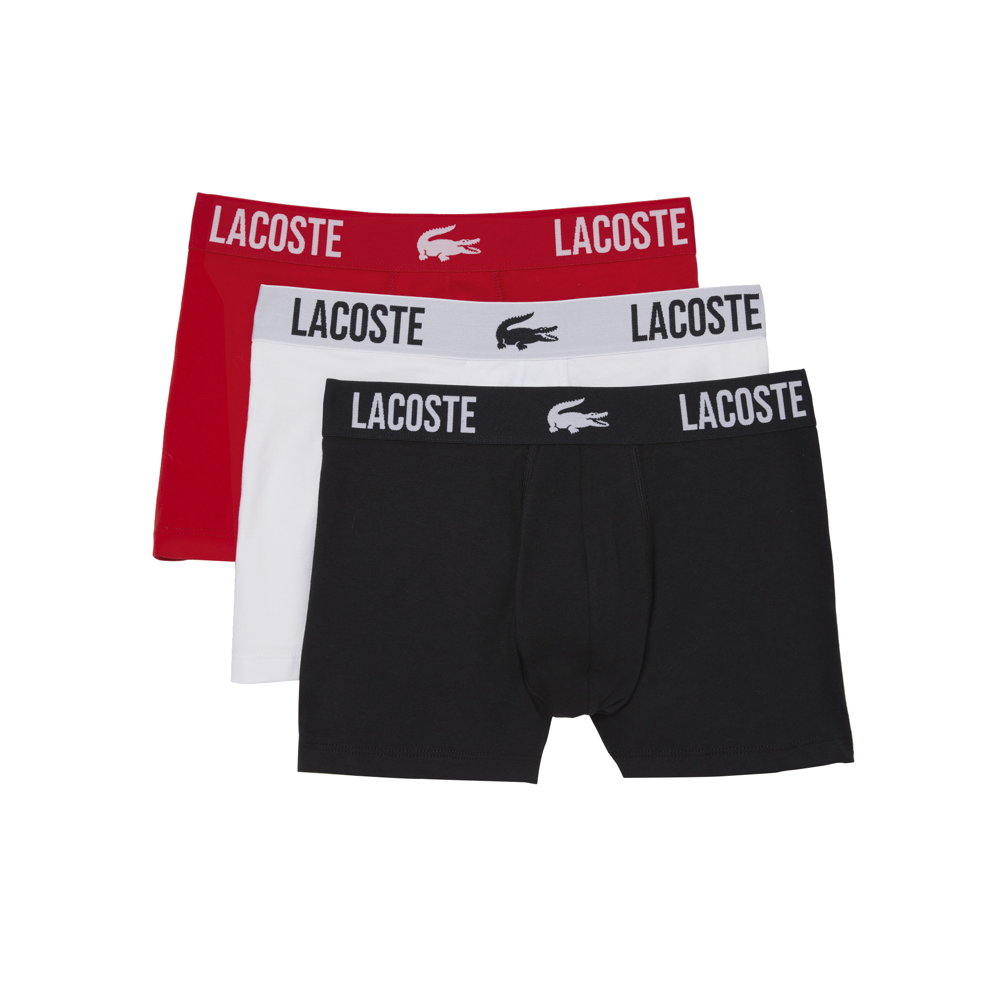 Lacoste Lacoste Boxershorts Heren Met Opdruk Logo Zwart Wit Rood