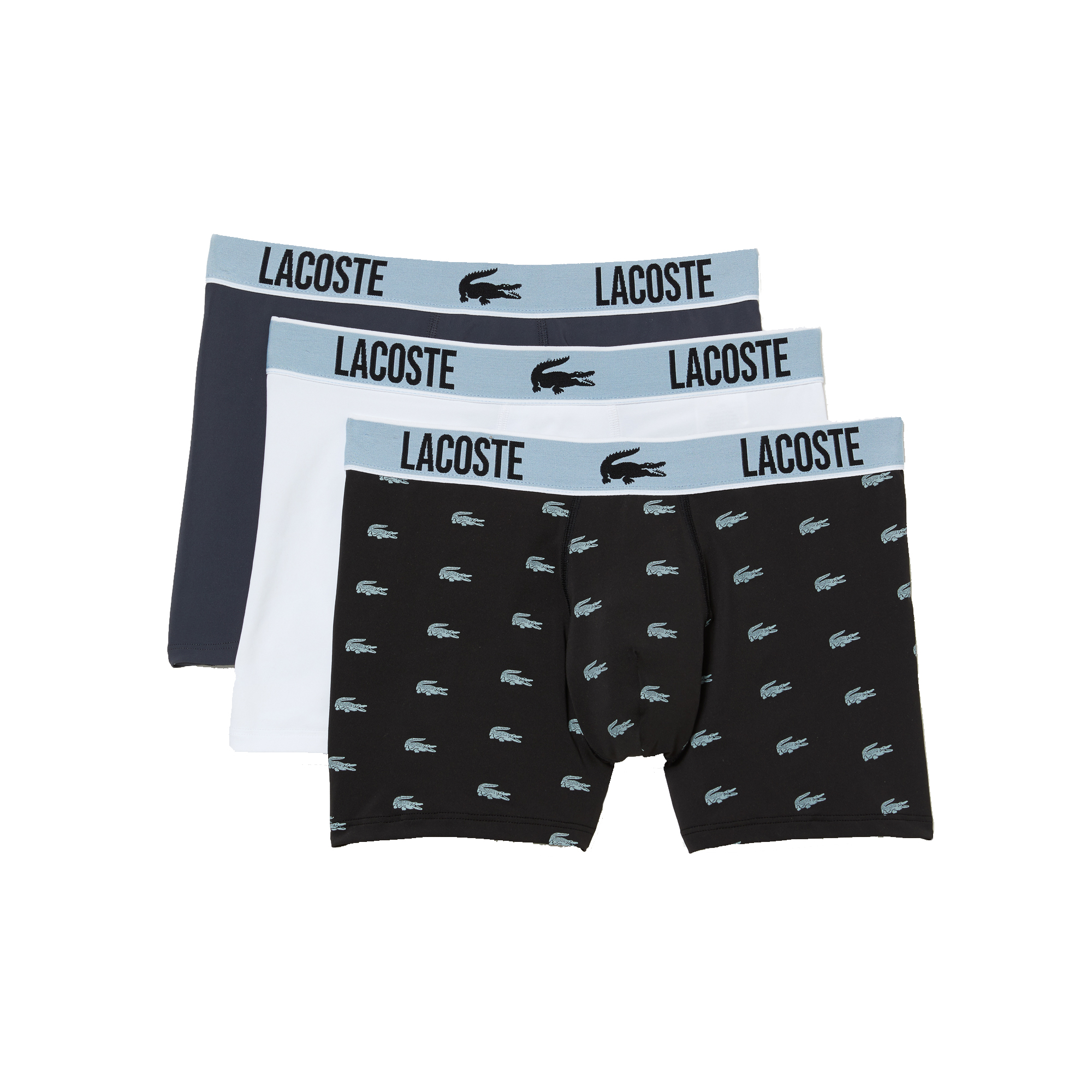 Lacoste Lacoste Boxershorts Heren Microfiber Krokdillen Print 3 Pack