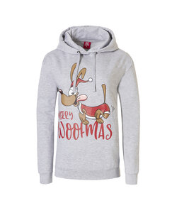 Apollo Ladies Christmas Hooded Sweater Merry Woofmas Hoodie Gray