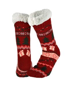 Dames Home Socks Kerst Huissokken Rood
