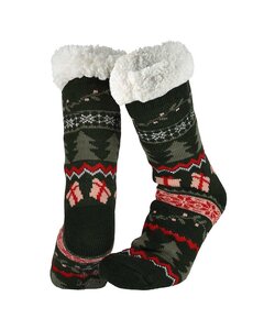 Dames Home Socks Kerst Huissokken Groen