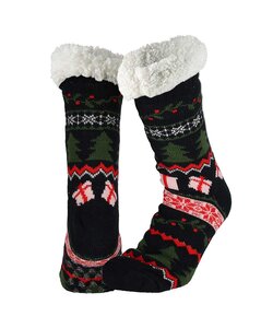 Dames Home Socks Kerst Huissokken Navy Blauw