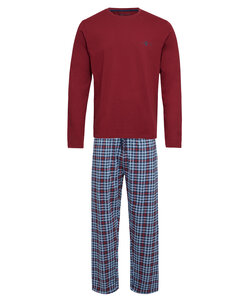 Phil & Co Long Men's Winter Pajama Set Cotton Checkered Red