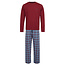 Phil & Co Phil & Co Lange Heren Winter Pyjama Set Katoen Geruit Rood