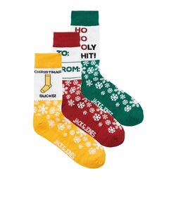 Jack & Jones Socks Men's Christmas JACXMAS Giftbox 3-Pack Rio Red