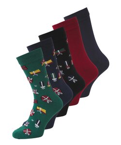 Jack & Jones Socks Men's Christmas JACXMAS WRAPPING Giftbox 5-Pack