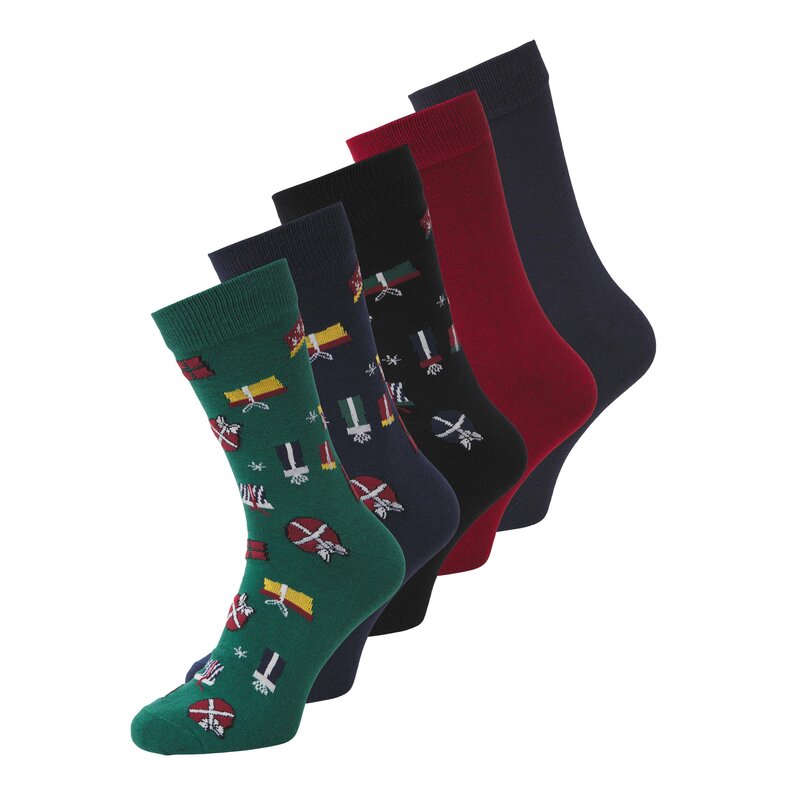 Jack & Jones Jack & Jones Sokken Heren Kerst JACXMAS WRAPPING Giftbox 5-Pack
