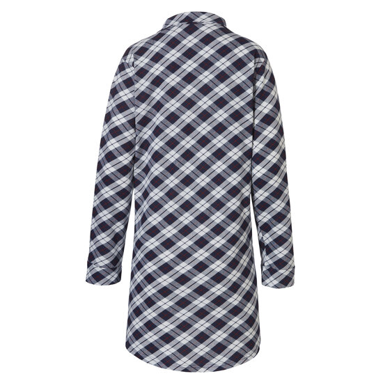 By Louise By Louise Ladies Nightshirt With Buttons Long Sleeve Checkered