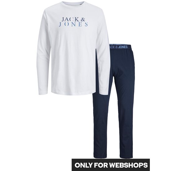 Jack & Jones Jack & Jones Heren Pyjama Set Lang JACALEX Wit / Blauw