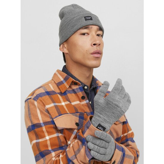 Jack & Jones Jack & Jones Men's Giftbox Hat + Gloves Gray One Size