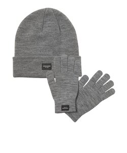 Jack & Jones Men's Giftbox Hat + Gloves Gray One Size