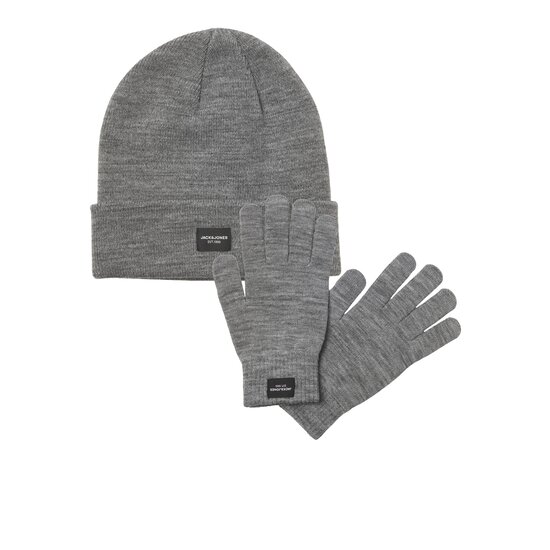 Jack & Jones Jack & Jones Men's Giftbox Hat + Gloves Gray One Size