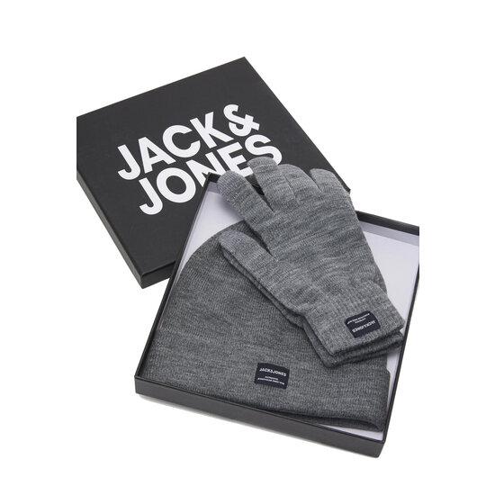 Jack & Jones Jack & Jones Men's Giftbox Hat + Gloves Gray One Size