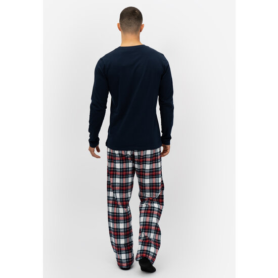 Happy Shorts Happy Shorts Men's Christmas Flannel Pajama Set Shirt + Pajama Pants Checkered Gift Box