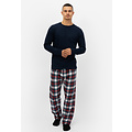 Happy Shorts Happy Shorts Men's Christmas Flannel Pajama Set Shirt + Pajama Pants Checkered Gift Box