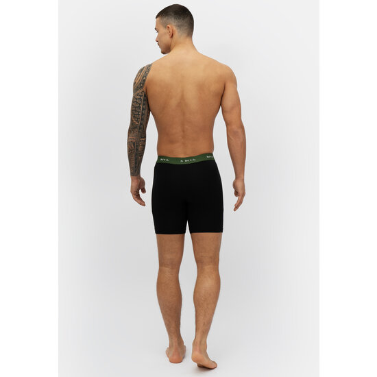 Phil & Co Phil & Co Boxer Shorts Men's Long-Pipe Boxer Briefs 3-Pack Black / Green