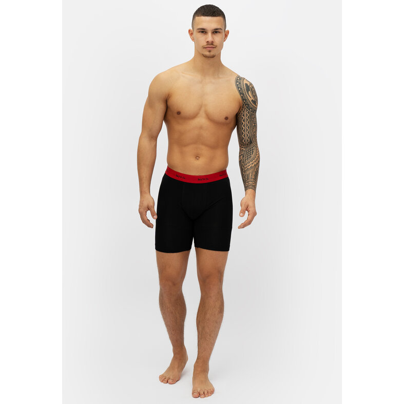 Phil & Co Phil & Co Boxershorts Heren Met Lange Pijpen Boxer Briefs 3-Pack Zwart