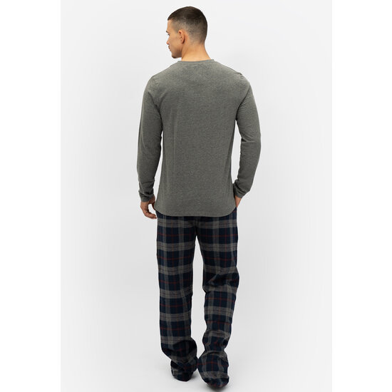 Phil & Co Phil & Co Long Men's Pajama Set With Flannel Pajama Pants Grey