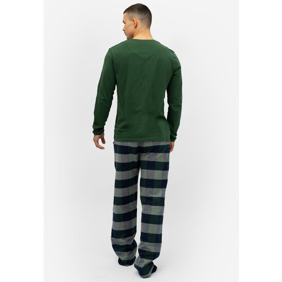 Phil & Co Phil & Co Long Men's Pajama Set With Flannel Pajama Pants Green