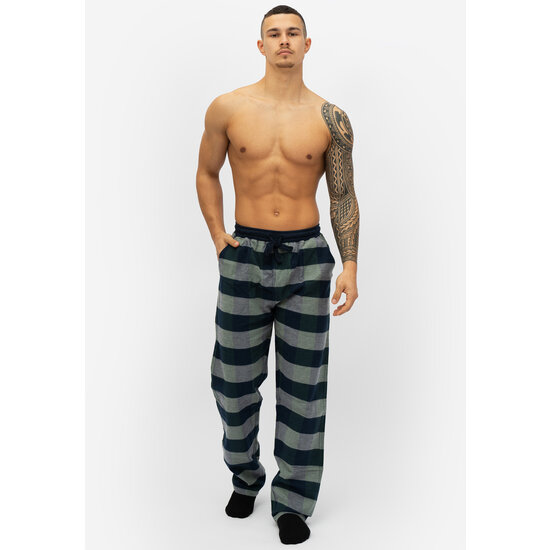 Phil & Co Phil & Co Long Men's Pajama Set With Flannel Pajama Pants Green