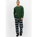 Phil & Co Phil & Co Long Men's Pajama Set With Flannel Pajama Pants Green