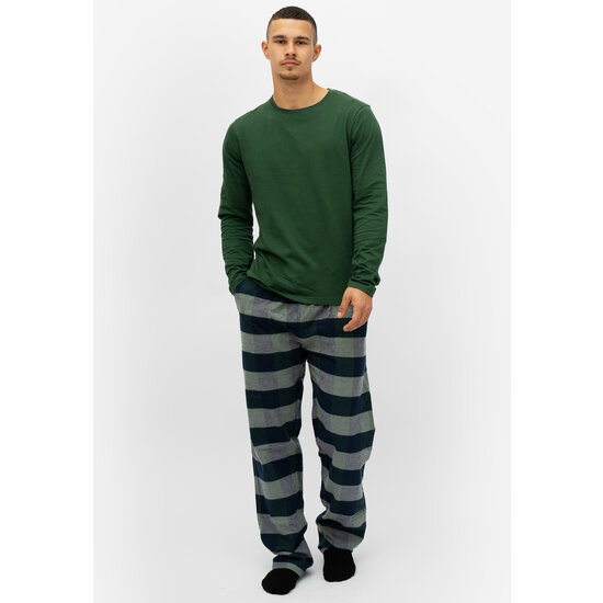 Phil & Co Phil & Co Long Men's Pajama Set With Flannel Pajama Pants Green