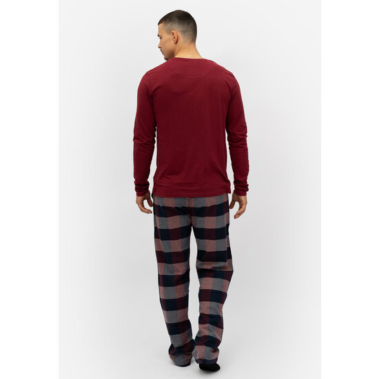 Phil & Co Phil & Co Long Men's Pajama Set With Flannel Pajama Pants Red