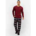 Phil & Co Phil & Co Long Men's Pajama Set With Flannel Pajama Pants Red