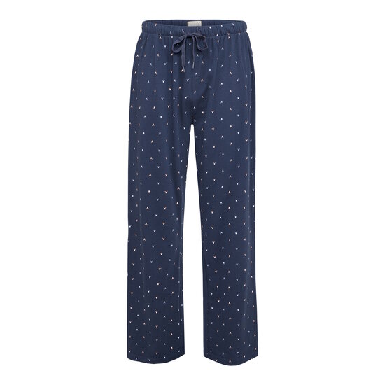 Phil & Co Phil & Co Lange Heren Winter Pyjama Set Katoen Print Op De Broek Blauw