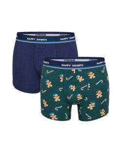 Happy Shorts 2-Pack Christmas Boxer Shorts Men's Christmas Print