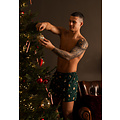 Happy Shorts Happy Shorts Wide Christmas Boxer Shorts Men's Snowman + Gingerbread Green
